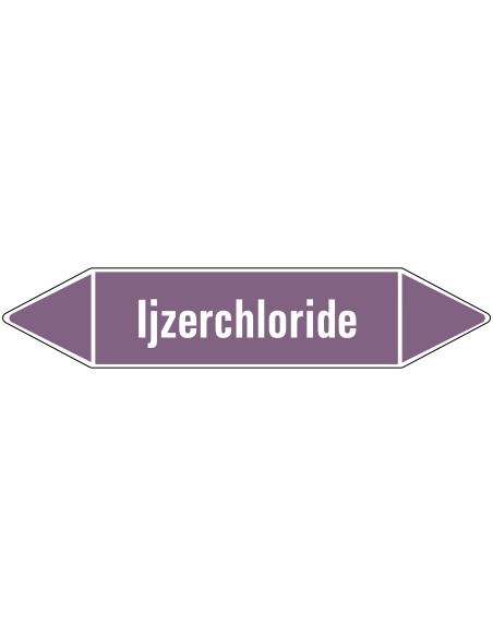 Ijzerchloride  leidingmarkering op rol, 25 meter, paars wit, tekst Ijzerchloride