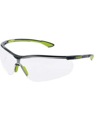 Uvex sportstyle 9193-265 veiligheidsbril, groen zwart montuur, transparante lens