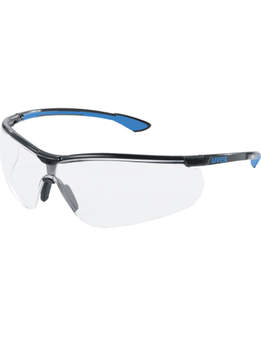 Uvex sportstyle 9193-838 veiligheidsbril, zwart blauw montuur, transparante lens