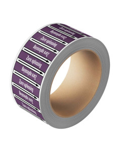 Zure oplossing leidingmarkering op rol, 25 meter, paars wit, tekst Zure oplossing