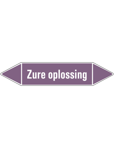 Zure oplossing leidingmarkering op rol, 25 meter, paars wit, tekst Zure oplossing