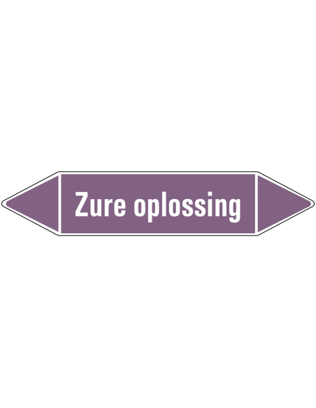 Zure oplossing leidingmarkering op rol, 25 meter, paars wit, tekst Zure oplossing