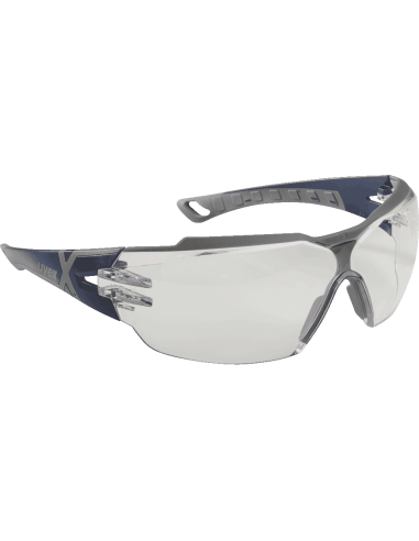 Uvex pheos cx2 9198-257 veiligheidsbril, blauw grijs montuur, transparante lens