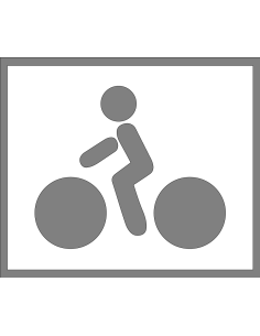 Spuitsjabloon fietser - dibond - 1000 x 750 mm, wit, rechthoekig