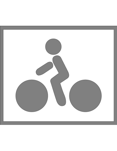 Spuitsjabloon fietser - dibond - 1000 x 750 mm, wit, rechthoekig