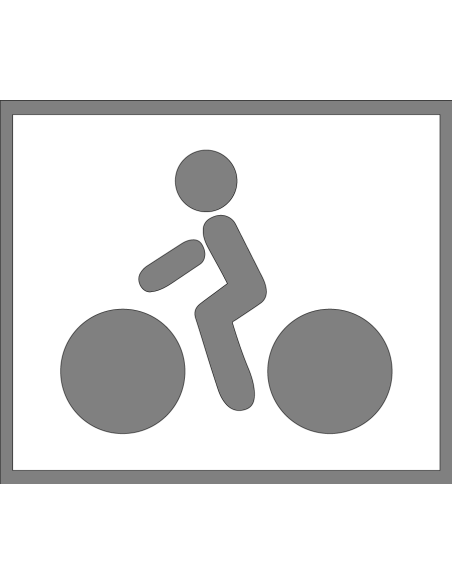 Spuitsjabloon fietser - dibond - 1000 x 750 mm, wit, rechthoekig