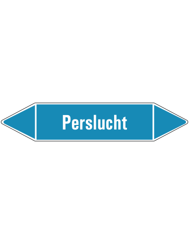 Perslucht leidingmarkering op rol, 25 meter, rechthoekig, tekst perslucht