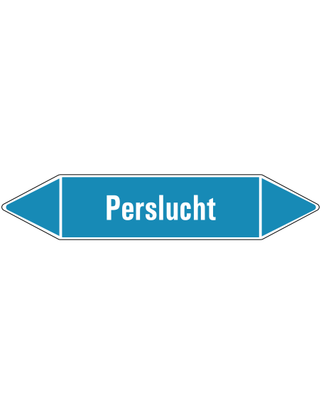 Perslucht leidingmarkering op rol, 25 meter, rechthoekig, tekst perslucht