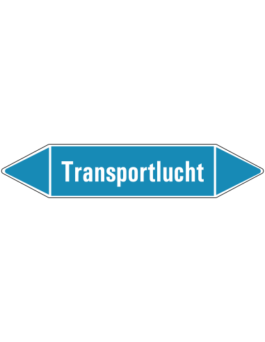 Transportlucht leidingmarkering op rol, 25 meter, rechthoekig, tekst Transportlucht