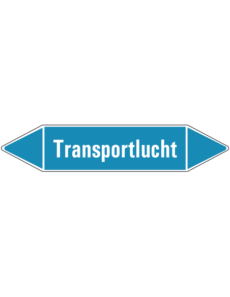 Transportlucht leidingmarkering op rol, 25 meter, rechthoekig, tekst Transportlucht