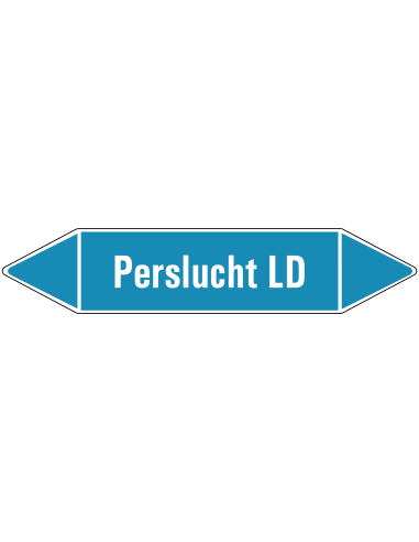 Perslucht LD leidingmarkering op rol, 25 meter, rechthoekig, tekst Perslucht LD