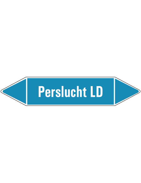 Perslucht LD leidingmarkering op rol, 25 meter, rechthoekig, tekst Perslucht LD