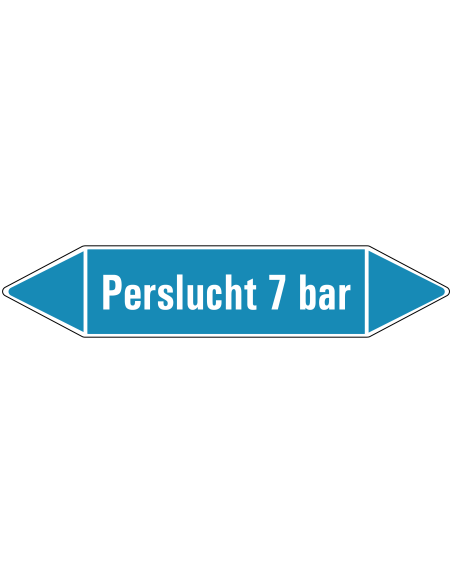 Perslucht 7 bar leidingmarkering op rol, 25 meter, rechthoekig, tekst Perslucht 7 bar