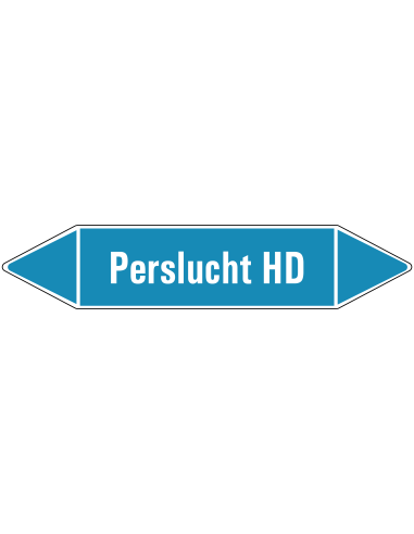 Perslucht HD leidingmarkering op rol, 25 meter, rechthoekig, tekst Perslucht HD