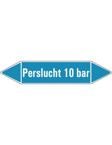 Perslucht 10 bar leidingmarkering op rol, 25 meter, rechthoekig, tekst Perslucht 10 bar