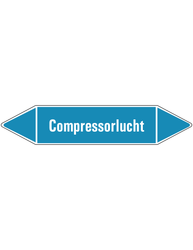 Compressorlucht leidingmarkering op rol, 25 meter, rechthoekig, tekst Compressorlucht