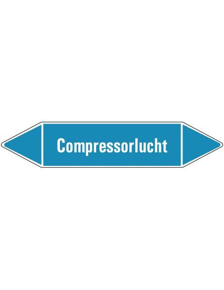 Compressorlucht leidingmarkering op rol, 25 meter, rechthoekig, tekst Compressorlucht