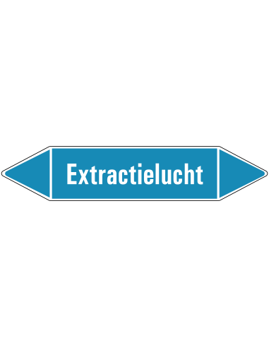 Extractielucht leidingmarkering op rol, 25 meter, rechthoekig, tekst Extractielucht