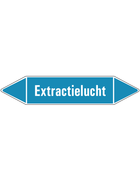 Extractielucht leidingmarkering op rol, 25 meter, rechthoekig, tekst Extractielucht