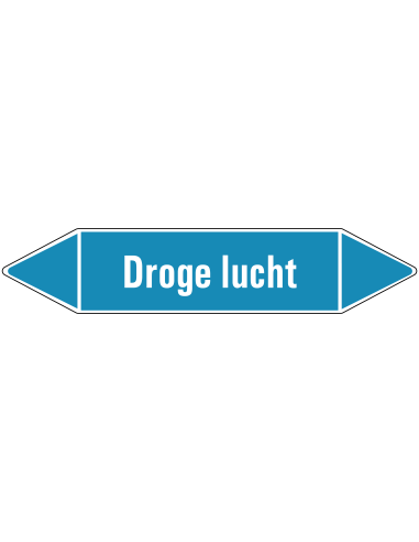 Droge lucht leidingmarkering op rol, 25 meter, rechthoekig, tekst Droge lucht