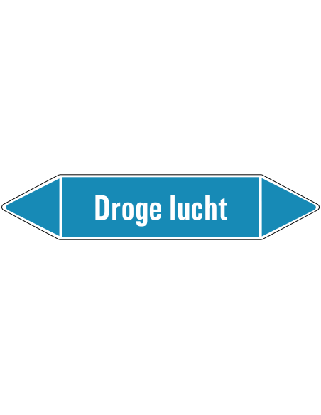 Droge lucht leidingmarkering op rol, 25 meter, rechthoekig, tekst Droge lucht