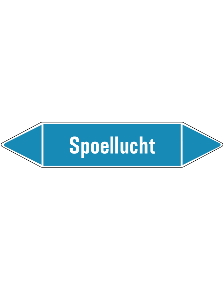 Spoellucht leidingmarkering op rol, 25 meter, rechthoekig, tekst Spoellucht