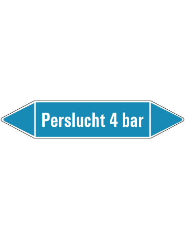 Perslucht 4 bar leidingmarkering op rol, 25 meter, rechthoekig, tekst Perslucht 4 bar