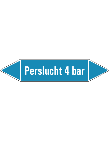 Perslucht 4 bar leidingmarkering op rol, 25 meter, rechthoekig, tekst Perslucht 4 bar