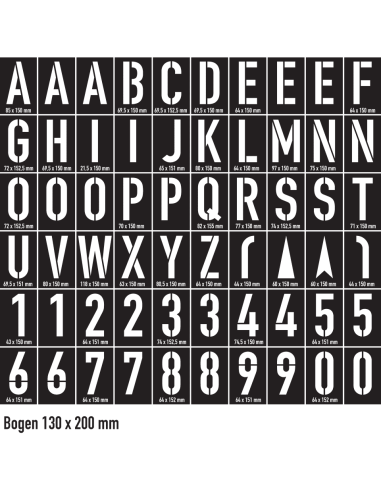 Spuitsjablonen set cijfers en letters - kunststof - 60 sjablonen