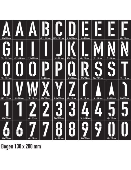 Spuitsjablonen set cijfers en letters - kunststof - 60 sjablonen