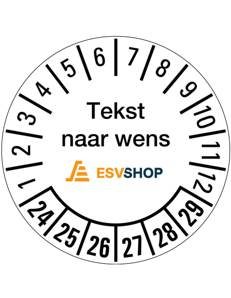 Keuringssticker met logo of tekst naar wens - rol - laminaat - wit