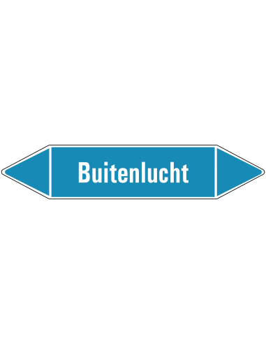 Buitenlucht leidingmarkering op rol, 25 meter, rechthoekig, tekst Buitenlucht