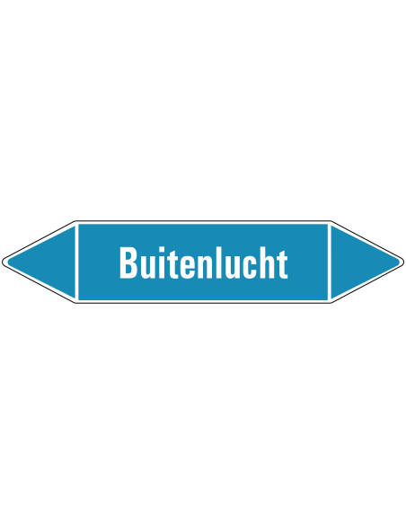 Buitenlucht leidingmarkering op rol, 25 meter, rechthoekig, tekst Buitenlucht