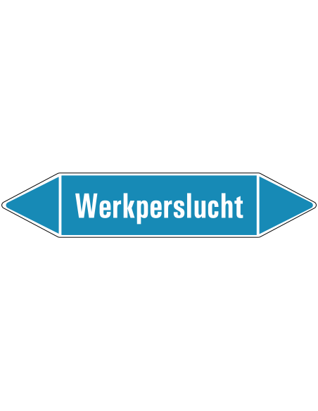 Werkperslucht leidingmarkering op rol, 25 meter, rechthoekig, tekst Werkperslucht