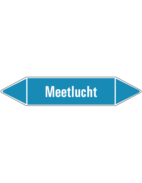Meetlucht leidingmarkering op rol, 25 meter, rechthoekig, tekst Meetlucht
