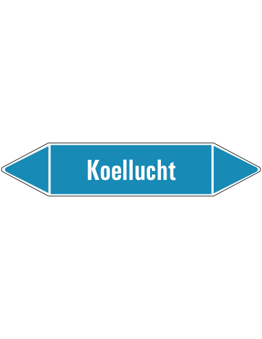 Koellucht  leidingmarkering op rol, 25 meter, rechthoekig, tekst Koellucht