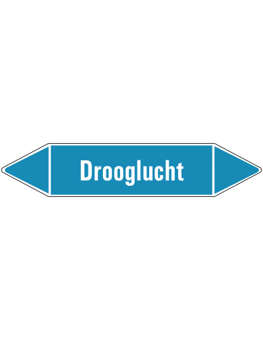 Drooglucht leidingmarkering op rol, 25 meter, rechthoekig, tekst Drooglucht