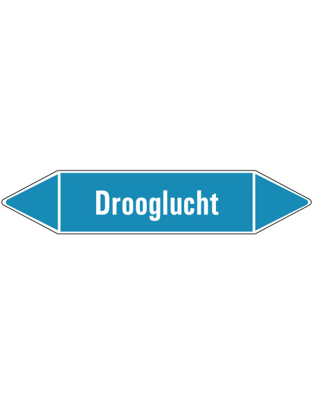 Drooglucht leidingmarkering op rol, 25 meter, rechthoekig, tekst Drooglucht