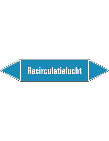 Recirculatielucht leidingmarkering op rol, 25 meter, rechthoekig, tekst Recirculatielucht