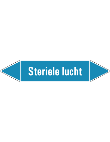 Steriele lucht leidingmarkering op rol, 25 meter, rechthoekig, tekst Steriele lucht