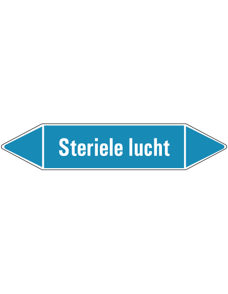 Steriele lucht leidingmarkering op rol, 25 meter, rechthoekig, tekst Steriele lucht