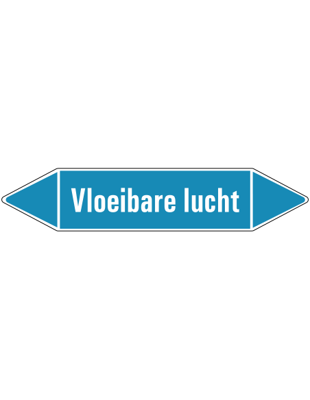 Vloeibare lucht leidingmarkering op rol, 25 meter, rechthoekig, tekst Vloeibare lucht
