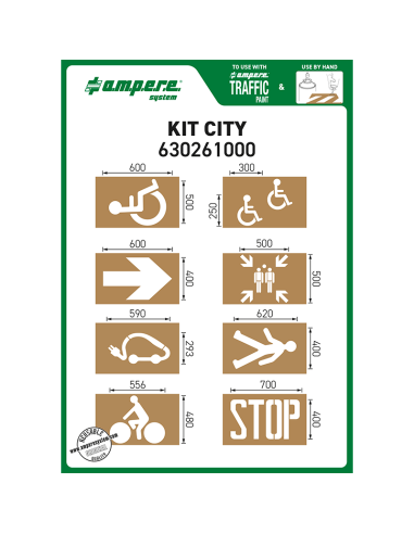 Ampere Traffic spuitsjablonen set stad - sterk karton