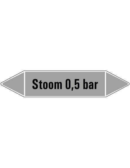 Stoom 0,5 bar leidingmarkering op rol, 25 meter, rechthoekig, tekst Stoom 0,5 bar