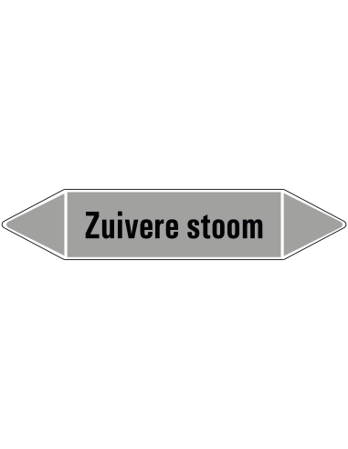 Zuivere stoom leidingmarkering op rol, 25 meter, rechthoekig, tekst Zuivere stoom