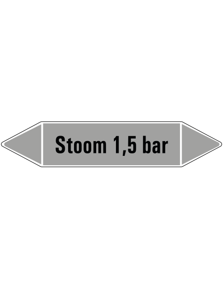Stoom 1,5 bar leidingmarkering op rol, 25 meter, rechthoekig, tekst Stoom 1,5 bar