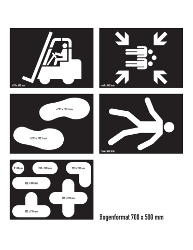 Spuitsjablonen set 8 - kunststof - 5 sjablonen, zwart