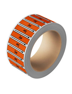 Zuur leidingmarkering op rol, 25 meter, rechthoekig, tekst Zuur