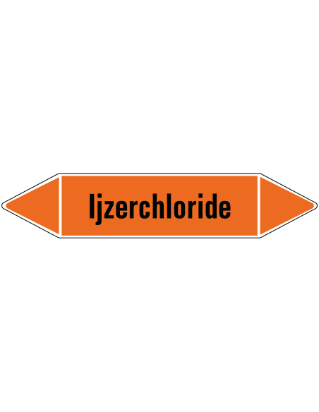 IJzerchloride leidingmarkering op rol, 25 meter, rechthoekig, tekst IJzerchloride