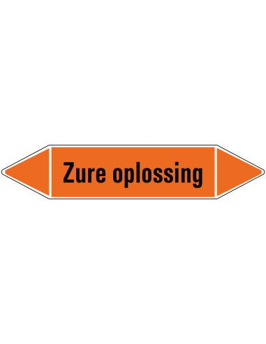 Zure oplossing leidingmarkering op rol, 25 meter, rechthoekig, tekst Zure oplossing